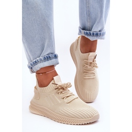 PG1 Dámské nazouvací textilní tenisky Béžová Zauna béžový 2