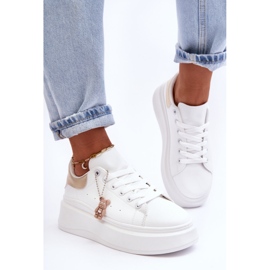 PS1 Dámská sportovní obuv na masivní platformě bílé a zlaté Mariell bílý 1