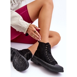 PS1 Dámské semišové vysoké tenisky černé Eleamia černá 2 PS1 Dámské semišové vysoké tenisky černé Eleamia černá 2