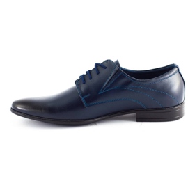 Olivier Pánské kožené boty 256 Navy Blue modrý 5