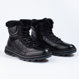 SHELOVET Pánské zimní boty zateplené kožíškem černá 1