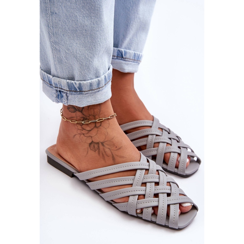 PS1 Dámské sandály s pruhy šedá Doralia 2 PS1 Dámské sandály s pruhy šedá Doralia 2