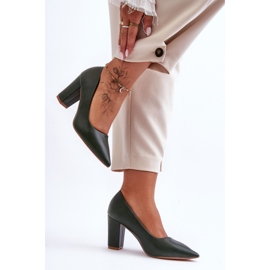 Klasické lodičky na vysokém podpatku tmavě zelená Odessa 1