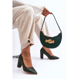 Klasické lodičky na vysokém podpatku tmavě zelená Odessa 2