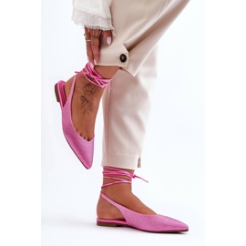PG1 Šněrovací dámské baleríny zdobené cvočky Pink Jange růžový 2 PG1 Šněrovací dámské baleríny zdobené cvočky Pink Jange růžový 2