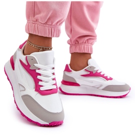 PG1 Dámská platforma sportovní boty bílé a růžové Henley růžový 8