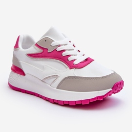 PG1 Dámská platforma sportovní boty bílé a růžové Henley růžový 1