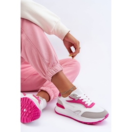 PG1 Dámská platforma sportovní boty bílé a růžové Henley růžový 5