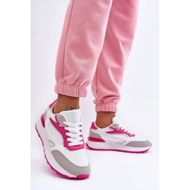 PG1 Dámská platforma sportovní boty bílé a růžové Henley růžový 3