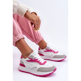 PG1 Dámská platforma sportovní boty bílé a růžové Henley růžový 6