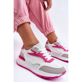 PG1 Dámská platforma sportovní boty bílé a růžové Henley růžový 7