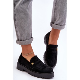 PS1 Semišové Mokasíny S černým Esperta Dekorace černá 2