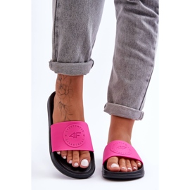 Dámské sportovní pantofle 4F 4FSS23FFLIF069-55S růžovo-černé růžový 2 Dámské sportovní pantofle 4F 4FSS23FFLIF069-55S růžovo-černé růžový 2