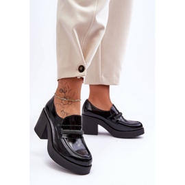 Lemar Kožené Brogues Na Podpatku S černým Gelanor Dekorací 2