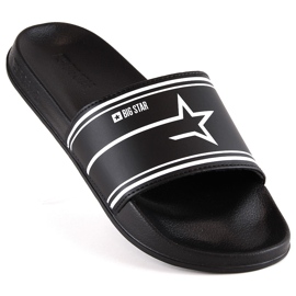 Černé pánské pantofle Big Star MM174313 černý 1