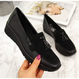 Černé boty na klínku Rieker W RKR395 černá 1