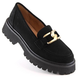 Kožené semišové boty na platformě Filippo W PAW459A černé černá 1