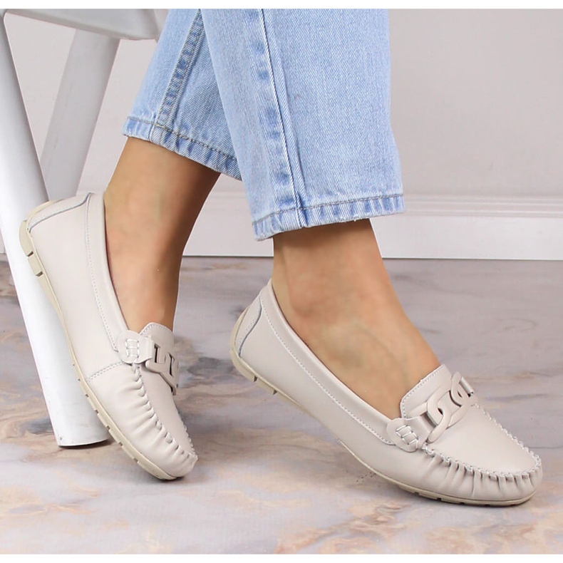 Dámské kožené mokasíny Filippo DP4547 Béžová béžový 2