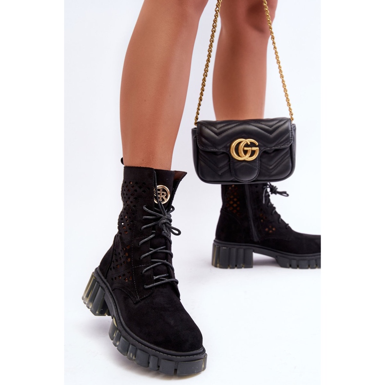 Prolamované boty Workers Black Ideálně černá 2