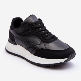 PG1 Dámské sportovní boty na platformě černá a bílá Henley 1