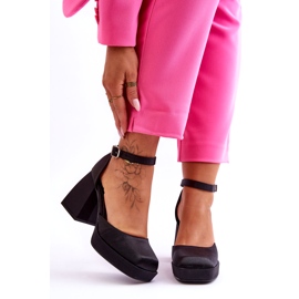 PA1 Módní lodičky na masivních podpatcích černá Sandia 4