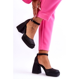 PA1 Módní lodičky na masivních podpatcích černá Sandia 2