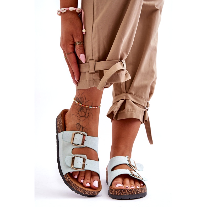 MSMG Dámské nazouvací sandály Cortina Mint zelený 4