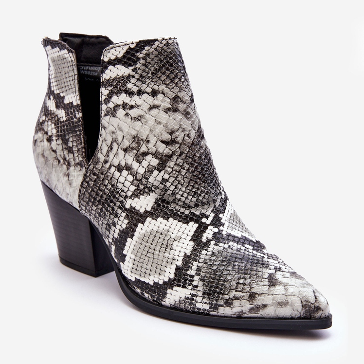 Dámské vykrojené hadí boty černá a bílá Caderina černý 1