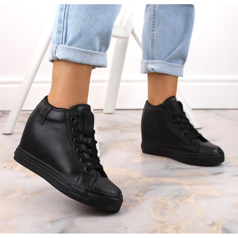 Big Star W INT1899A zateplené tenisky na klínku černé černá 2 Big Star W INT1899A zateplené tenisky na klínku černé černá 2