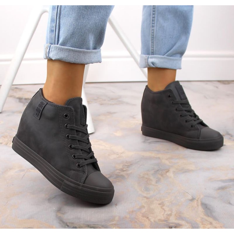 Big Star W INT1899C zateplené tenisky na klínku šedé 2