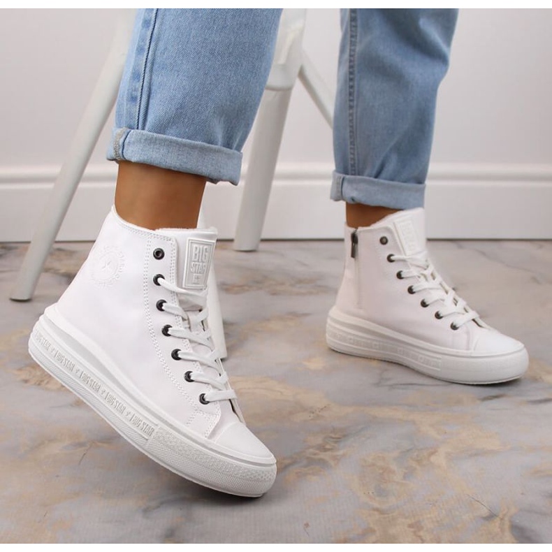 Šněrovací zateplené tenisky Big Star W INT1902A bílé bílý 2