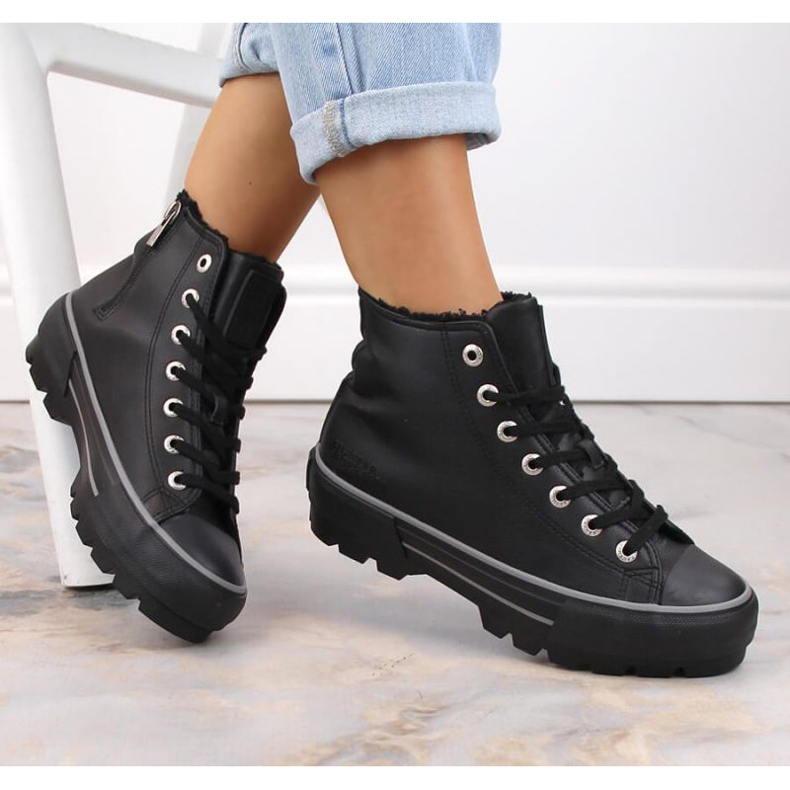 Tenisky zateplené na platformě Big Star W INT1903C černé černá 1