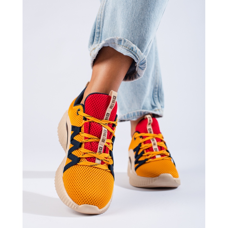 Dámské tenisky Big Star KK274061 béžový hnědý červené žlutá 1