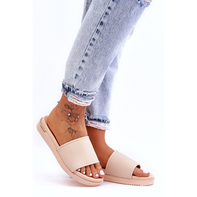 Dámské pantofle na platformě Big Star LL274933 Béžové béžový 2