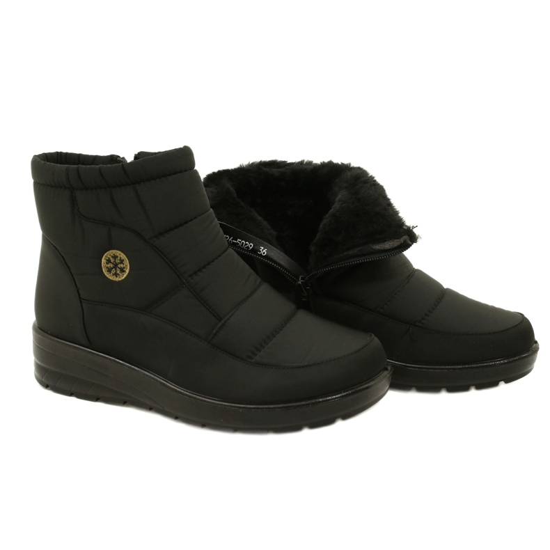 NEWS Lehké ženské sněhové boty na 22S26-5029 Black Fur černý 4