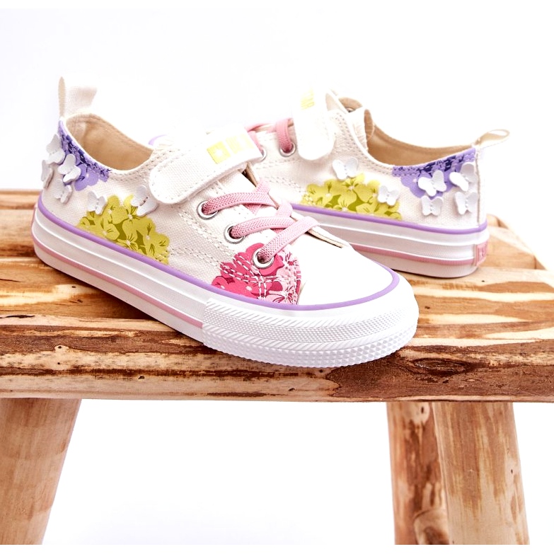 Dětské nízké tenisky na suchý zip Big Star LL374061 White bílý 2