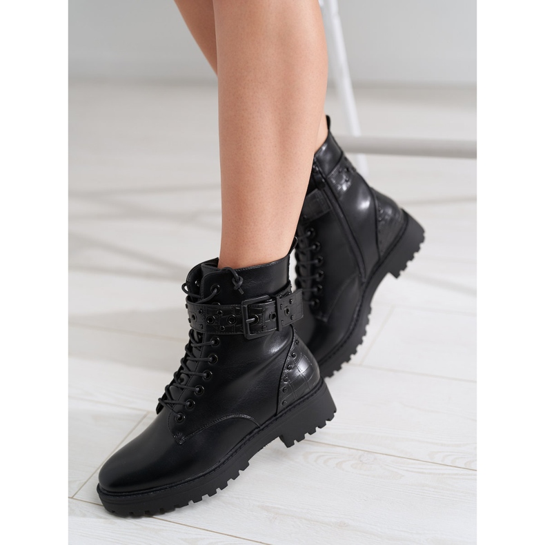 Dámské dělníky Shelovet na plochém podpatku černá 1