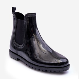 PS1 Dámské klasické holínky do deště Chelsea Boots Black Jenifer černý 1