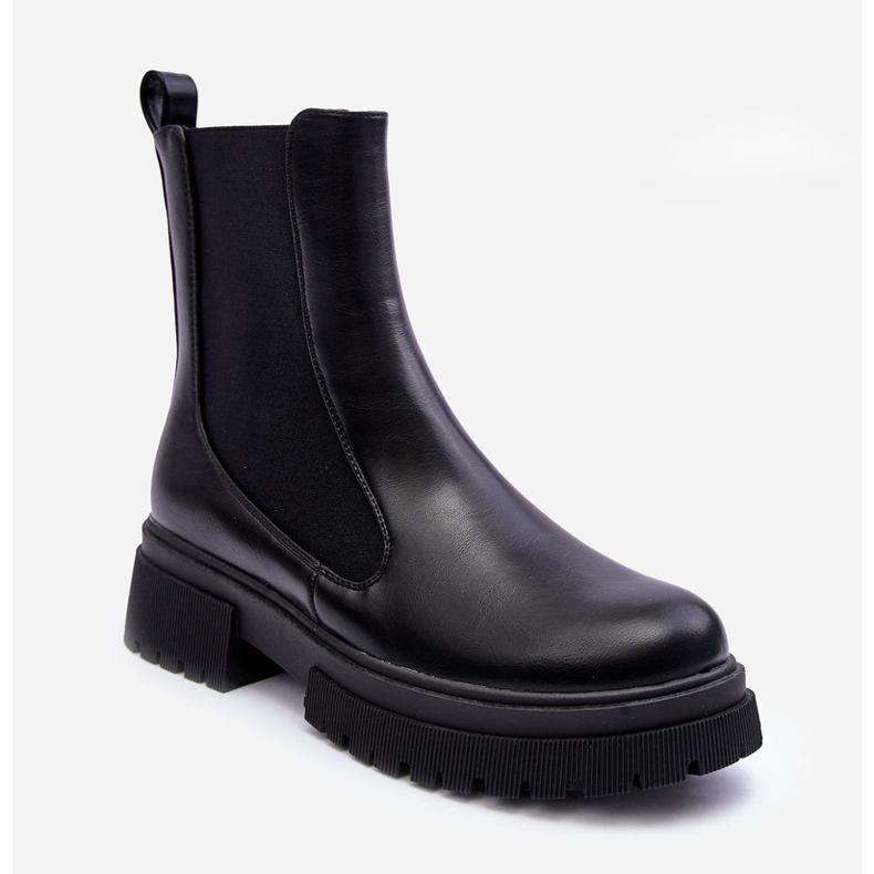 FD1 Klasické kožené boty Jodhpur Black Isminna černý 2