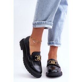 PS1 Dámské mokasíny na plochém podpatku černé Sincias černá 2