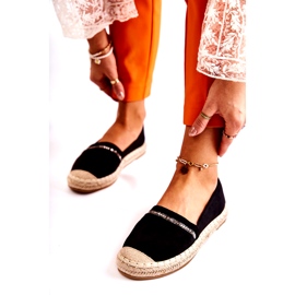 S.Barski Klasické dámské černé nazouvací espadrilky Cersei černý 7