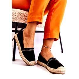 S.Barski Klasické dámské černé nazouvací espadrilky Cersei černý 3