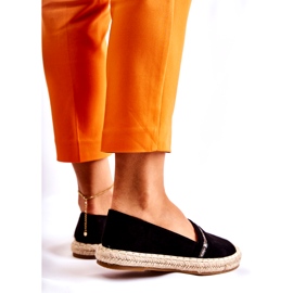 S.Barski Klasické dámské černé nazouvací espadrilky Cersei černý 4