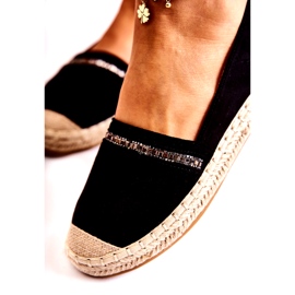 S.Barski Klasické dámské černé nazouvací espadrilky Cersei černý 6