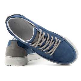Olivier Boty Pánské Kožené Sneakers 950MA modré modrý 3