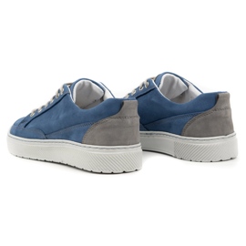 Olivier Boty Pánské Kožené Sneakers 950MA modré modrý 4