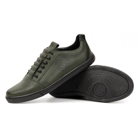 Polbut Pánské ležérní kožené boty 2121/2 khaki zelený 1