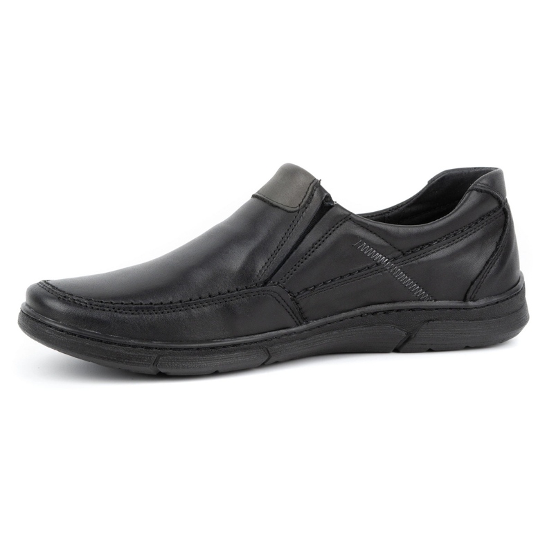 Olivier Pánské kožené slip-on boty 62K černá 1
