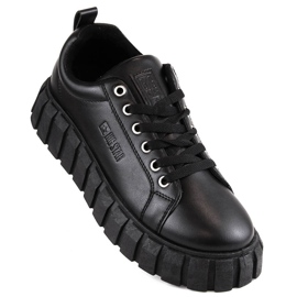 Černé šněrovací dámské boty Big Star MM274617 černá 1