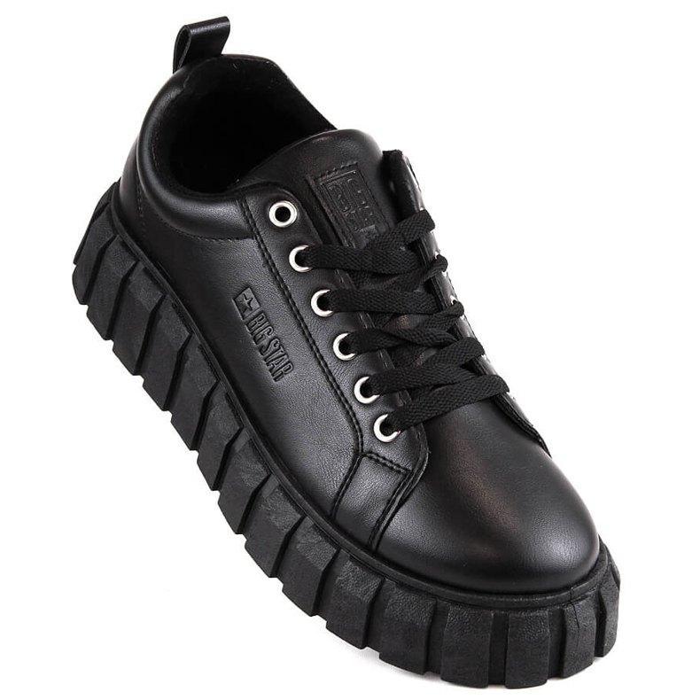 Černé šněrovací dámské boty Big Star MM274617 černý 1